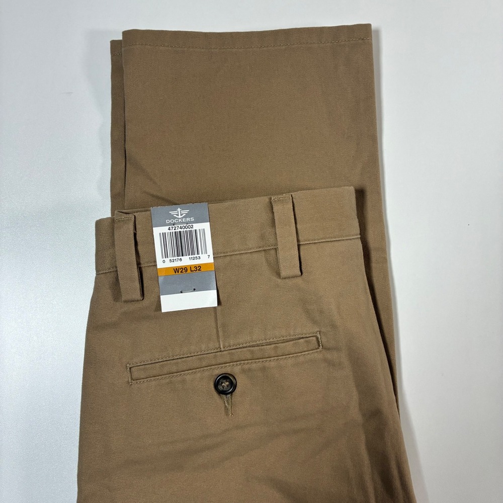 NEW Dockers Easy Khaki Pants 29x32 Tan Slim Fit Flat‎ Front 47274-0002